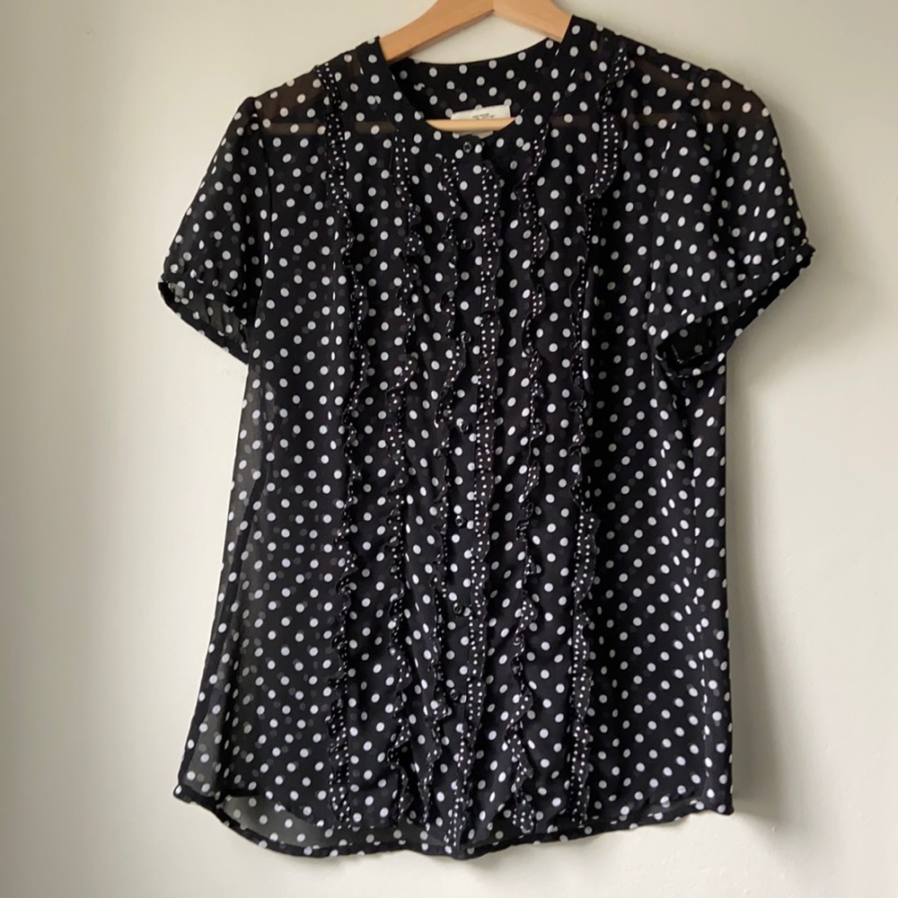 Ann Taylor LOFT polka dot blouse